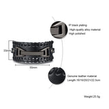 Men's Leather Viking Wristband Bracelet