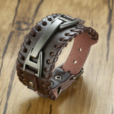 Men's Leather Viking Wristband Bracelet