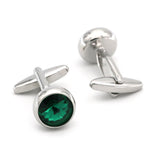 Men's Crystal Cufflinks Green Stone Wedding Cuff Links