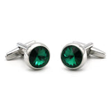 Men's Crystal Cufflinks Green Stone Wedding Cuff Links