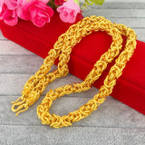 Men's Dragon Twist Sand Necklace Pure 24K Plated Bracelet Anniversary Jewelry
