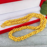 Men's Dragon Twist Sand Necklace Pure 24K Plated Bracelet Anniversary Jewelry