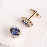 Men's Rhinestone Crystal Cufflinks French Shirt Cuff Links