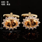 Men's Rhinestone Crystal Cufflinks French Shirt Cuff Links