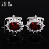 Men's Rhinestone Crystal Cufflinks French Shirt Cuff Links
