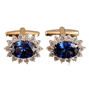 Men's Rhinestone Crystal Cufflinks French Shirt Cuff Links