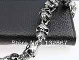 Men's Stainless Steel Skull Bracelet Punk Jewelry 15mm*22cm