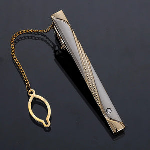 Men's Crystal Necktie Bar Formal Dress Shirt Wedding Tie Clip