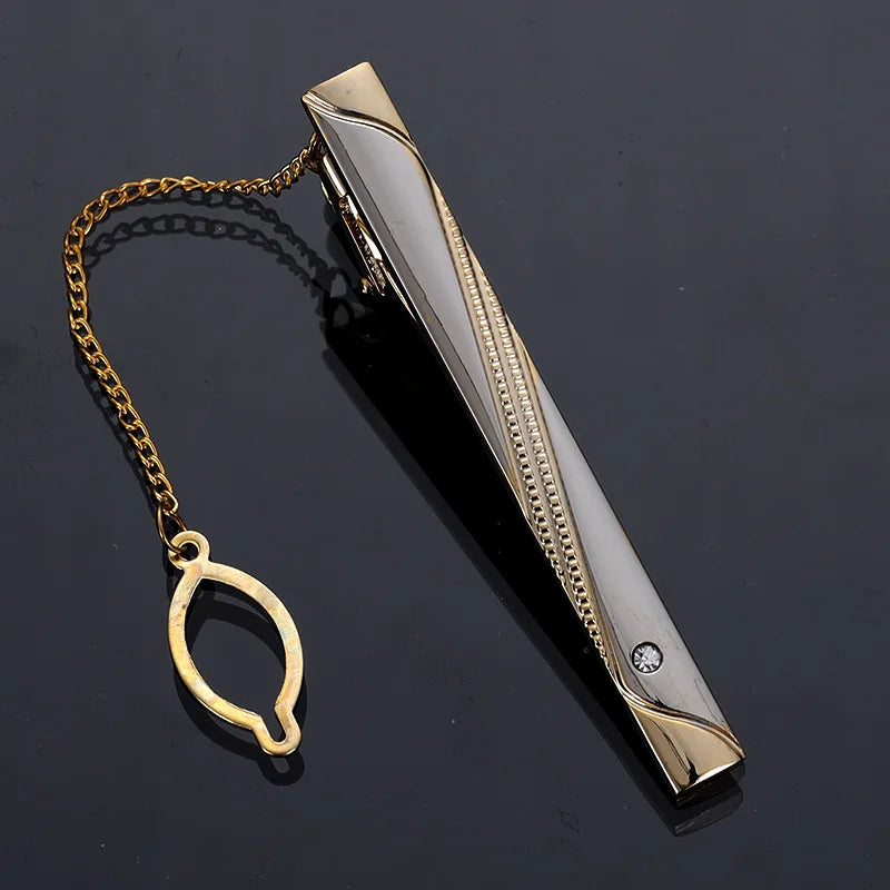 Men's Crystal Necktie Bar Formal Dress Shirt Wedding Tie Clip
