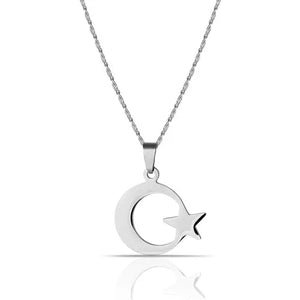 Men's Moon Star Steel Necklace-55 Cm Chain Including Ps0302