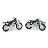 Men's Motorcycle Cuff Links Copper Green Mountain Motorbike Cufflinks