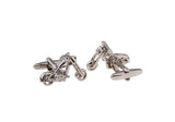 Men's Motorcycle Cufflinks Copper Silver