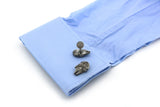 Vintage Gunblack Airship Cufflinks, Brass Film Cuff Links