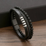 Men's Hand Woven Beaded Bracelet Coffee Punk Vintage Jewelry