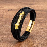 Men's Multilayer Leather Hip-hop Bracelet with Skull Design