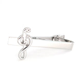 Men's Music Note Tie Clips in Copper and Silver