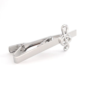 Men's Music Note Tie Clips in Copper and Silver
