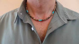 Men's Coconut Bead & Stone Surfer Necklace