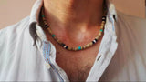 Men's Coconut Bead & Stone Surfer Necklace