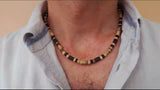 Men's Coconut Bead & Stone Surfer Necklace