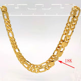 Men's Necklace 18k Stamp Italian Link Chain 10mm 24 inch