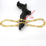 Men's Necklace 18k Stamp Italian Link Chain 10mm 24 inch
