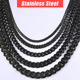 Mens Stainless Steel Cuban Link Chain 18-36"