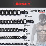 Mens Stainless Steel Cuban Link Chain 18-36"