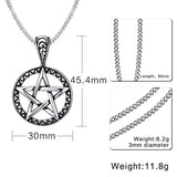 Men's Stainless Steel Pentagram Pendant Necklace