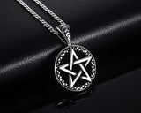 Men's Stainless Steel Pentagram Pendant Necklace