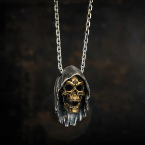 Men's Metal Punk Death Skull Pendant Necklace Retro Jewelry Gift