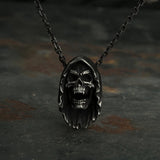 Men's Metal Punk Death Skull Pendant Necklace Retro Jewelry Gift
