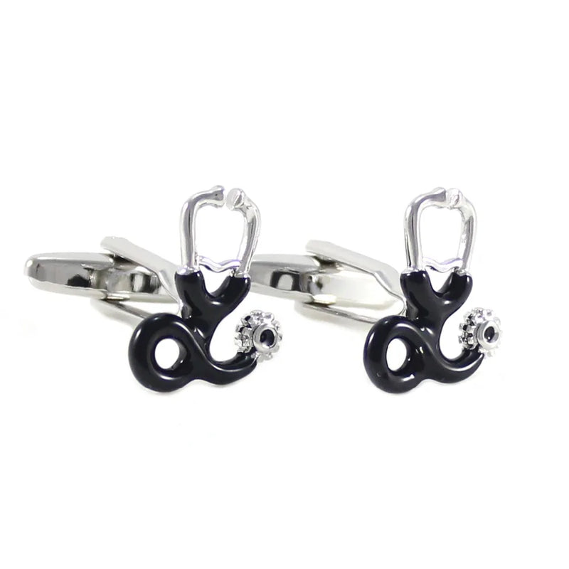 Novelty Stethoscope Cuff Links Doctor Chestpiece Cuff Links