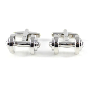 Men's Novelty Weightlifting Dumbbell Barbell Cuff Links