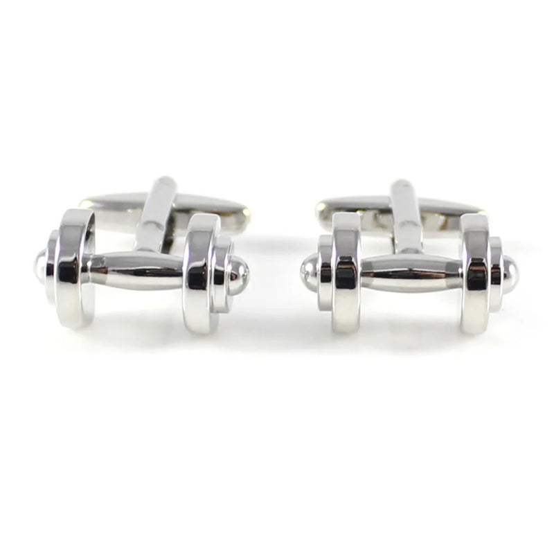 Men's Novelty Weightlifting Dumbbell Barbell Cuff Links