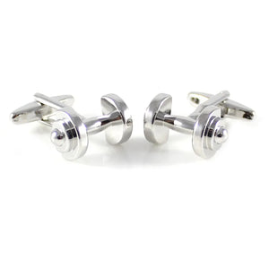 Men's Novelty Weightlifting Dumbbell Barbell Cuff Links