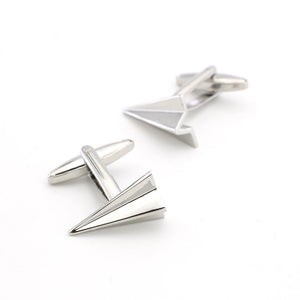 Paper Plane Cuff Links Copper Silver