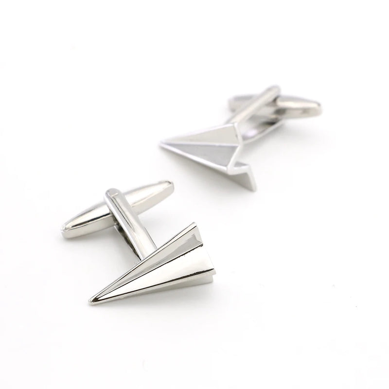 Paper Plane Cuff Links Copper Silver