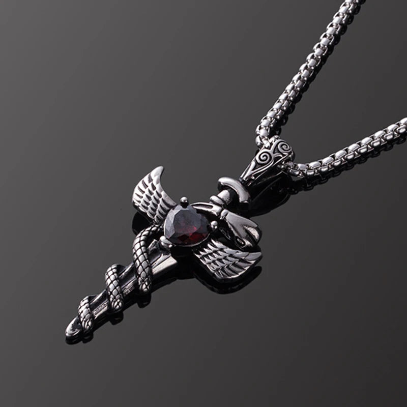 Men's Stainless Steel Pendant Necklace, Male Jewelry Accessory