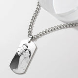 Men's Personalized Photo Engraved Tag Necklace Stainless Steel