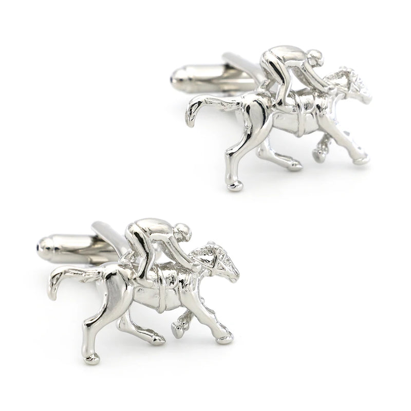 Men's Polo Players Cuff Links in Copper and Silver
