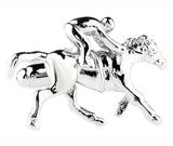 Men's Polo Players Cuff Links in Copper and Silver