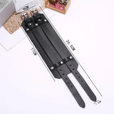 Men's Punk Leather Bracelet Double Wide