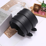 Men's Punk Leather Bracelet Double Wide