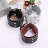 Men's Double Wide Leather Bracelet - Punk Style Jewelry