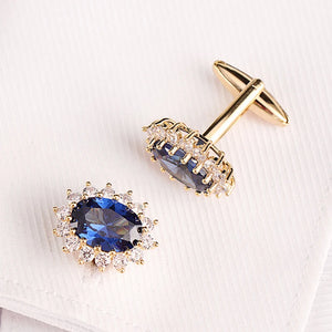 Men's Crystal Cufflinks French Business Shirt Cuff Links