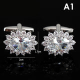 Men's Crystal Cufflinks French Business Shirt Cuff Links