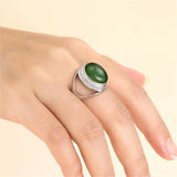 Men's 925 Silver Oval Cabochon Ring Base