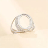 Men's 925 Silver Oval Cabochon Ring Base