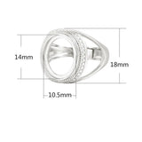 Men's 925 Silver Oval Cabochon Ring Base